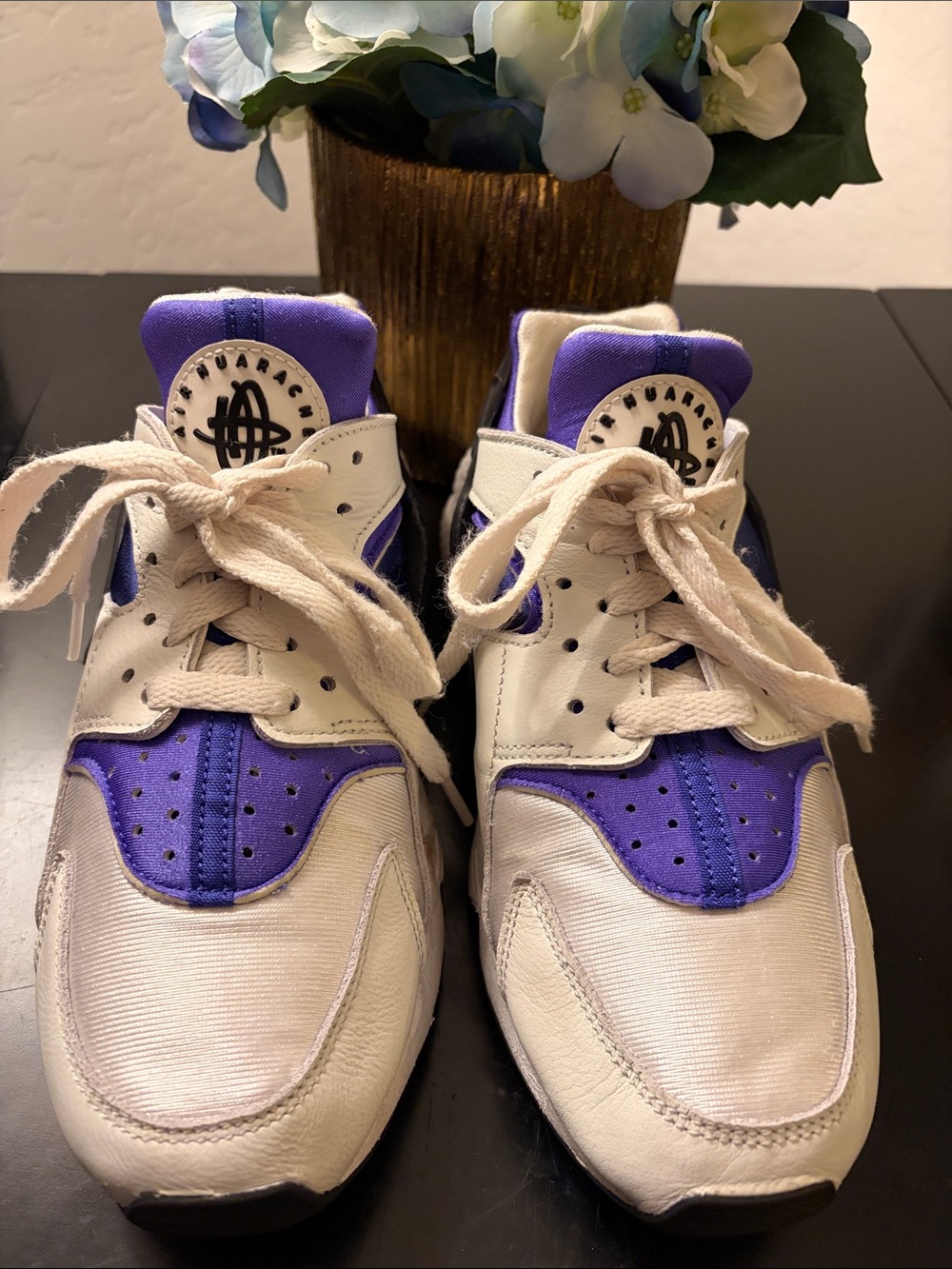 Nike Teen White and Purple Athletic Sneakers